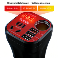 Chargeur rapide étanche DC 12-24V 200W 3 USB 220V AC Sortie Double USB Chargeur de voiture Prise d'alimentation Adaptateur de véhicule