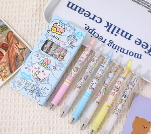 ปากกาเจล DHF271 ขายส่ง หลายแบบ 4 ชิ้น 5 ชิ้น 6 ชิ้น ปากกาเจลนักเรียน ลายคาปิบารา มอฟุซันด์ ชิอิคาวะ ปากกาเจลนักเรียน ปากกาเจลแบบนิ่ม - Product Image 6