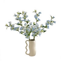 Campanilla de Viento con Lirios del Valle de Seda, Flor Artificial Decorativa para el Hogar, Mesa de Comedor, Salón de Bodas - Moldeada por Inyección