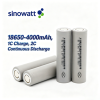 Batterie 18650 haute capacité 3,6 V 4000 mAh, décharge continue 2C pour lampe torche LED extérieure, lampe solaire, batterie Li-ion 18650