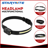 STARYNITE 2026 Nueva Linterna Frontal LED Recargable 7 en 1, Lámpara de Muñeca, Luz de Trabajo, Luz Trasera para Bicicleta, para Correr y Acampar