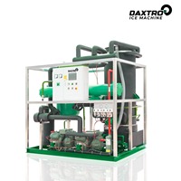Machine de production de glace tubulaire grande capacité 10 tonnes 24h en acier inoxydable avec PLC pour usine de glace, refroidissement du béton et chaîne du froid des produits de la mer