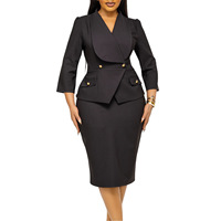 Nouvelle robe de bureau pour femmes, mode, col large, manches trois quarts, robe de bureau OL