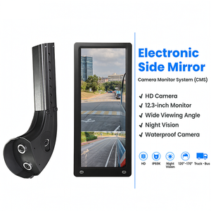 <span class=keywords><strong>Viracle</strong></span> Espejo Retrovisor Lateral Electrónico de 12.3 Pulgadas con Brazo Largo, Cámara de Reversa AHD de Doble Lado, Visión Nocturna 1080P, 24V, IP68 Impermeable - Product Image 4