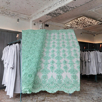 Nouvelle Arrivée Tissu de Robe de Mariage pour Filles et Bébés, Tulle Brodé de Fleurs 3D en Maille, Dentelle de Haute Qualité, Robe de Soirée Tendance 100%