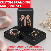 Ensemble de Mahjong de luxe en résine américaine avec tuiles dorées métallisées pour les cadeaux de mariage et de fête prénuptiale