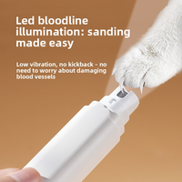 Nouvelle lime à ongles électrique pour animaux de compagnie avec lumière LED, rechargeable par USB, coupe-ongles pour chiens et chats, toilettage