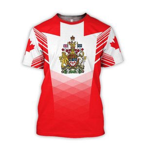 T-shirts Canada, emblème du drapeau canadien, feuille d'érable, impression 3D, t-shirts pour hommes et femmes, streetwear, mode, t-shirt oversize, vêtements pour hommes, hauts - Product Image 3