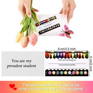 ขายส่งจากโรงงาน แพ็ค 50 ใบ การ์ดสะสมคะแนนส่งเสริมการเรียนภาษาอังกฤษ การ์ดสะสมคะแนนนักเรียนแบบเขียนมือ - Product Image 5