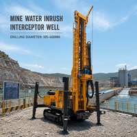 Foreuse hydraulique sur chenilles pour puits d'eau, 500m, avec tiges de forage de 6m, pour l'approvisionnement en eau rural