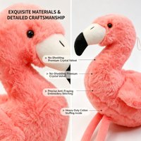 Peluche Flamant Rose Kawaii, Douce et Moelleuse avec Ailes, Jouet en Peluche Oiseau Tropical pour Filles, Cadeau d'Anniversaire, Décoration d'Été
