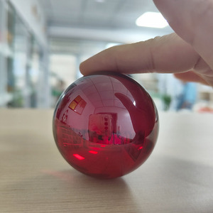 ลูกปัดทรงกลมสีแดงขนาด 40 มม. 50 มม. ประดับด้วยเพชร CZ คิวบิกเซอร์โคเนีย ไม่มีรู สำหรับโชว์ - Product Image 2