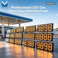Panneaux d'affichage numériques en acier personnalisés à prix de gros, panneaux LED pour affichage des prix de l'essence pour les stations-service, fabricant