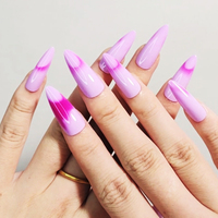 Forsense ongles longs stiletto sur mesure à pression faux ongles de marque privée avec changement de couleur embouts d'ongles oem avec boîte logo personnalisé