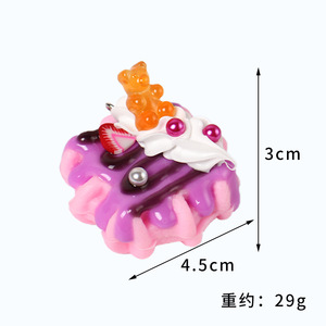 Modelo realista de pastel de gofres tipo sándwich, lindo accesorio fotográfico para el té de la tarde en hoteles. - Product Image 5