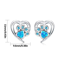 Pendientes de Cruz - Joyería Religiosa Chapada en Plata con Incrustaciones de Ópalo Azul para Mujer al por Mayor