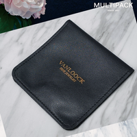 Pochette à bijoux en cuir PU de luxe, logo personnalisé, sac de rangement plat pour bijoux, organiseur de bijoux portable pour les voyages, pour bagues, colliers, OEM