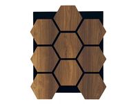 Panneaux acoustiques hexagonaux en placage de bois + MDF + feutre polyester, panneau insonorisant personnalisable pour la décoration intérieure
