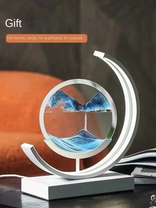 Lámpara de Mesa LED con Arte de Arena Movediza, Luz Nocturna de Arena en Movimiento para Dormitorio, Reloj de Arena Dinámico de Vidrio, Pintura de Arena, Decoración para el Hogar, Regalos - Product Image 6