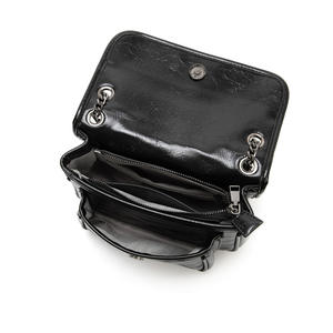 Women's Vintage Style Waterproof PU Crossbody Messenger Bag Single <b>Shoulder</b> <b>Strap</b> Polyester Lining Zipper Fashionable Winter - Product Image 3