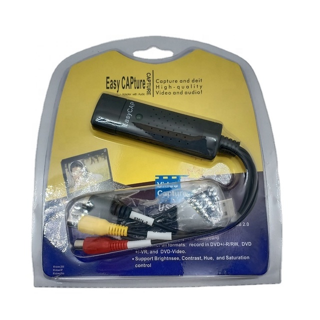 DHDEVELOPER EasyCap USB 2.0 3-in-1 Capture Card for DVD/VHS/TV Audio Conversion for PC//Xbox Windows 7/8 Grand-A Quality