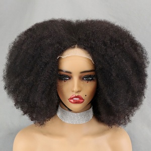 Parrucche di pizzo capelli umani 100% indiano vergine Bob parrucche a buon mercato in vendita <span class=keywords><strong>Afro</strong></span> crespo ricci 4x4 chiusura di pizzo parrucche corte da <span class=keywords><strong>donna</strong></span> - Product Image 1