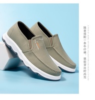 Chaussures plates pour hommes en toile respirante, à lacets, légères, antidérapantes, style mocassins tendance, pour la marche