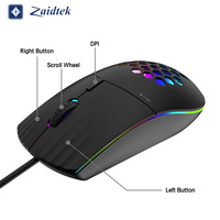 Souris optique filaire USB, style mini, orientation droite - pour ordinateur de bureau, jeux, ordinateur portable, usage professionnel, ordinateur portable
