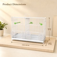 Cage à oiseaux portable SLFY PC-BC-110, grande cage à canaris et pigeons à double compartiment empilable, cadre en acier inoxydable, boîte de cage à oiseaux pour l'élevage des animaux de compagnie