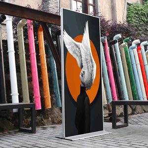 Kệ Trưng Bày Kiểu Cửa Hiệu Quả Mẫu Mới 80X180 Bảng KT Hai Mặt Chống Gió, Hộp Đèn Quảng Cáo, Kệ Đứng Đặt Trên Sàn - Product Image 2