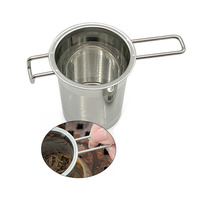 Infuseur à thé réutilisable multifonctionnel en acier inoxydable argenté avec panier à mailles fines durables et longue poignée pour le thé en vrac