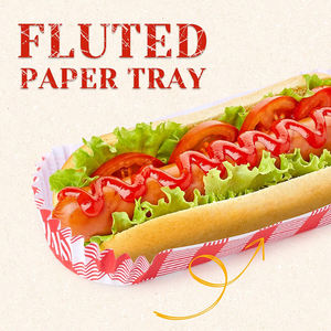 Ensemble de vaisselle personnalisé porte-emballages en papier pour bateaux alimentaires plateaux à saucisses petit-déjeuner assiettes pour emballage de hot-dog - Product Image 4