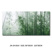 Lot de 3 tableaux encadrés sur toile, style Art Déco, peinture à l'huile de paysage, art mural en fer et bois de pin pour salon et chambre à coucher