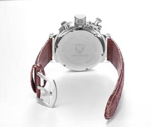 Reloj de Pulsera <span class=keywords><strong>KIMSDUN</strong></span> 924D para Hombre, de Cuarzo, Color Oro Rosa, Correa de Cuero Genuino Original, Esfera Grande, Cronógrafo, Calendario, Reloj Deportivo - Product Image 6