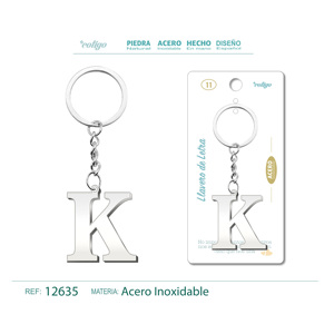 Portachiavi in Acciaio con Lettera K alla Moda, Ciondolo e Charm Elegante - Product Image 1