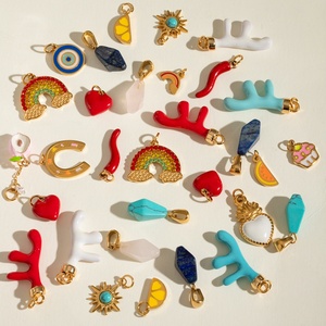 สร้อยคอจี้สแตนเลสสตีล DIY สไตล์ยุโรปอเมริกันสำหรับผู้หญิง ประดับด้วยหินธรรมชาติ ชุบทอง - Product Image 1