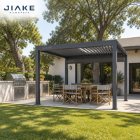 Pergola Jiake en aluminium 6063-T5 imperméable avec toit à lames motorisées pour jardin résidentiel, patio, pavillon extérieur
