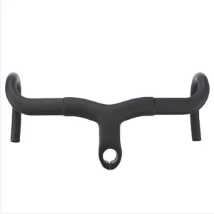 Manillar de carbono para bicicleta de grava Winowsports, llamarada integrada, 16 Bar, 360, 380, 400, 420, 440mm, vástago 70, 80, 90, 100, 110mm, piezas de bicicleta