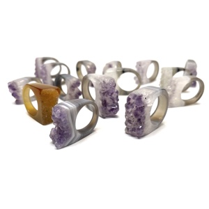 Anillo de amatista Natural, piedra Natural, ágata, amatista - Product Image 6