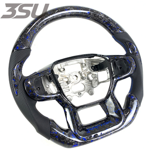 พวงมาลัยคาร์บอนไฟเบอร์ฟอร์จ สำหรับรถฟอร์ด แร็พเตอร์ F150 ปี 2018 2019 2020 <span class=keywords><strong>2021</strong></span> 2022 2023 2024 อะไหล่ตกแต่งภายในรถยนต์ - Product Image 2