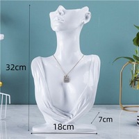 Présentoir de collier en résine créatif Moule de cou portable Accessoires de présentation de stockage de bijoux pour portrait Modèle Vitrine de bijoux de cou