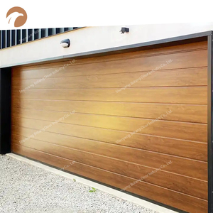 Puerta de garaje enrollable seccional residencial automática de madera de belleza 16x8 - Product Image 6
