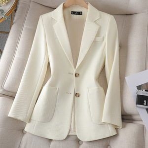 Women's Green Blazer Solid Color Single Breasted Polyester Worsted Suit Jacket For Office Casual Wear - Product Image 2