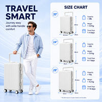 Valise à roulettes large de qualité supérieure, résistante aux rayures, coque rigide, cadre en aluminium, grande capacité, pour OEM ODM