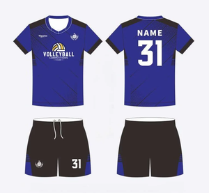 Seragam Jersey Olahraga Voli Custom Sublimasi, Cepat Kering, Bernapas, Unisex, 100% Polyester - Product Image 5