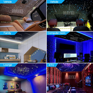 Kit d'éclairage de <span class=keywords><strong>plafond</strong></span> de voiture et de maison à fibres optiques RGBW activé par le son, avec lumières scintillantes et étoiles filantes - Product Image 2