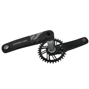 Juego de <span class=keywords><strong>bielas</strong></span> de fibra de <span class=keywords><strong>carbono</strong></span> WheelTop 34/36/38/42T juego de manivela de velocidad única de montaje directo para bicicleta de carreras <span class=keywords><strong>MTB</strong></span> y bicicleta de carretera - Product Image 2