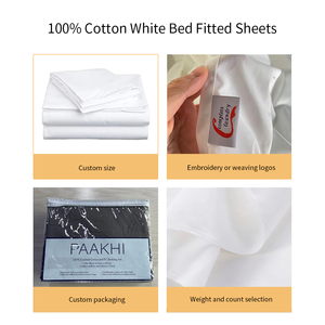 Bán buôn ga trải giường <span class=keywords><strong>cotton</strong></span> 100% màu trắng trơn nhuộm, may theo yêu cầu, kích thước Queen/King, dùng cho khách sạn, nhà ở, bệnh viện, trẻ em - Product Image 3