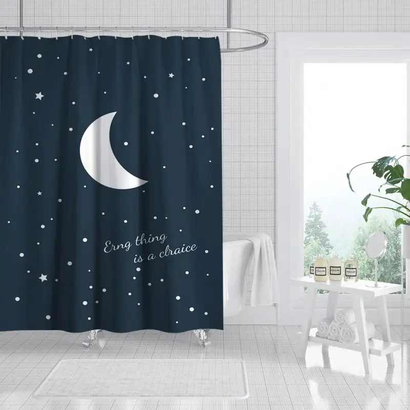 Hot Selling Good Quality Nordic Green Leaves Waterproof Shower Curtains Shower Curtain Bathroom Peva Shower Curtain
