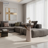 Meubles EKAR |   Verre fumé Aura &amp;   Table d'appoint sur piétement métallique - Accent de luxe moderne